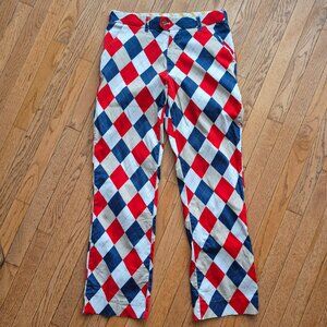 Loudmouth Men’s Golf Pants Dixie Argyle Red/Blue Diamond 32"